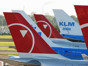KLM and NWA tails @ AMS
