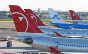 KLM and NWA tails @ AMS II