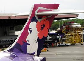 Princess Pualani on a B717 tail of Hawaiian Airlines