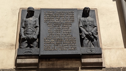 The plaque at the Saints Cyril and Methodius Cathedral